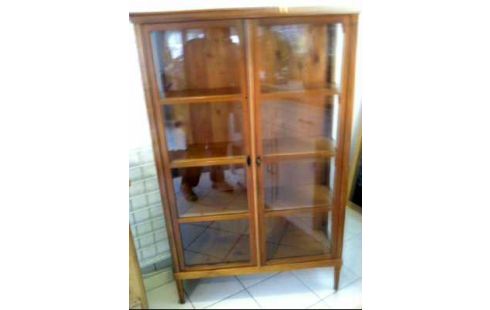 VITRINE HOLZ GLAS 4-EBENEN