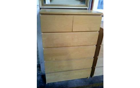 KOMMODE 6-SCHUBLADEN HOLZ HELL