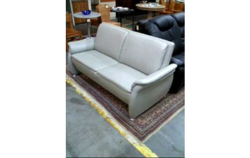 SOFA 2-SITZER LEDEROPTIK GRAU