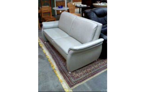 SOFA 2-SITZER LEDEROPTIK GRAU