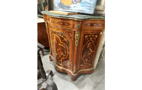 MEUBLE STYLE BOULE NAPOLEON III DESSUS MARBRE .