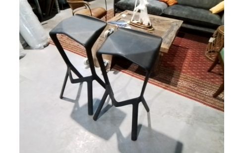 TABOURET DE BAR PVC NOIR "MIURA" LA PAIRE