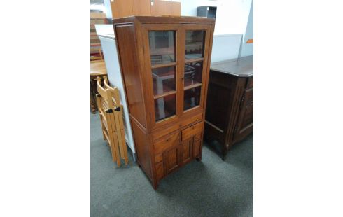 MEUBLE VITRINE BOIS EXOTIQUE