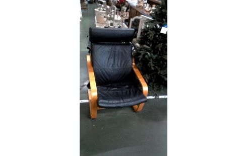 ZETEL IKEA POANG ZWART LEDER