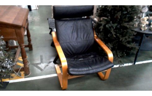 ZETEL IKEA POANG ZWART LEDER