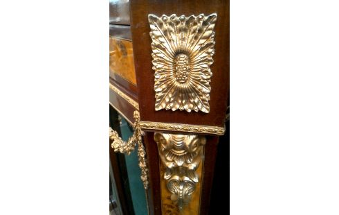 VITRINE ITALIENISCH 1 TÜR / 1 SCHUBLADE, , INTARSIE KUPFER NIEDRIG MARMORSTEIN