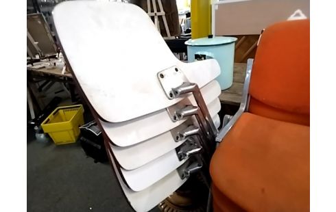 CHAISE ORANGE VINTAGE LOT DE 2 + TABLETTE