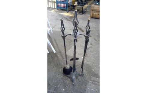 JUEGO DE CHIMENEA HIERRO FORJA