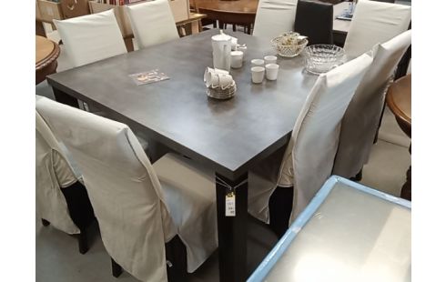 TABLE CARREE 140/140 GRIS MODERNE
