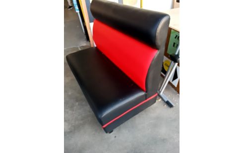 BANQUETTE PVC NOIR ET ROUGE