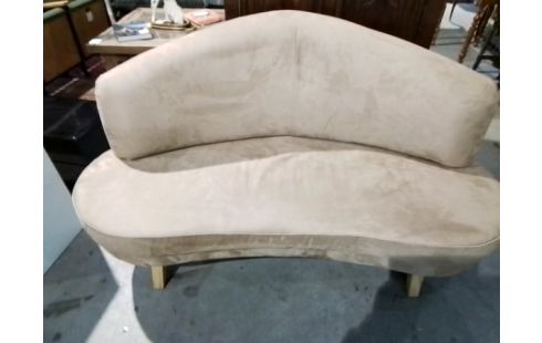 BANQUETTE DEMI LUNE TISSU FAUVE