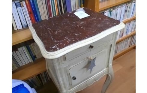 MEUBLE D'APPOINT BLANC + MARBRE