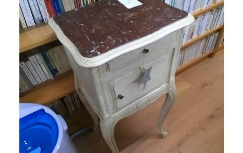 MEUBLE D'APPOINT BLANC + MARBRE