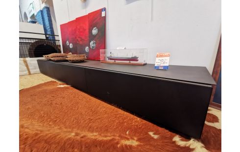 MEUBLE TV RIMADESIO ABACUS LIVING 3 ÉLÉMENTS + VERRE