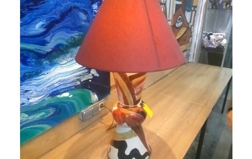 LAMPE CERAMIQUE PEINTE HUBERT OLIVIER
