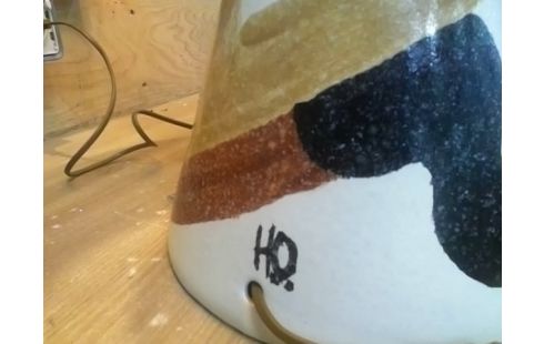 LAMPE CERAMIQUE PEINTE HUBERT OLIVIER