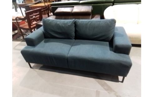 CANAPE 2 PLACES TISSUS BLEU