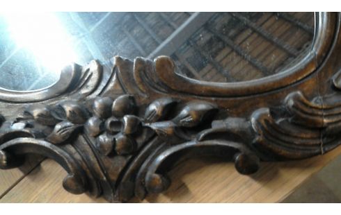 MIROIR CHENE FONCE SCULPTE
