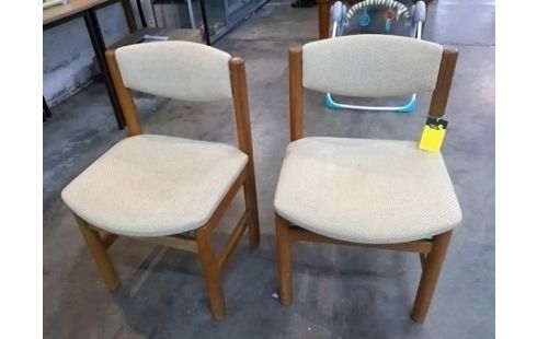 2 CHAISES BOIS TISSUS STYLE REGAIN