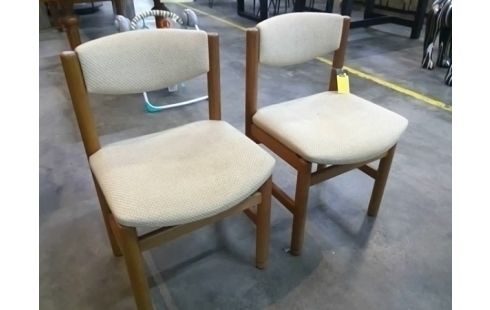 2 CHAISES BOIS TISSUS STYLE REGAIN