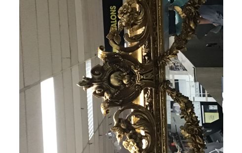 MIROIR DORE STYLE BAROQUE FLEUR MÉDAILLON