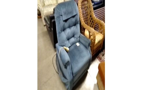 FAUTEUIL RELAX VELOURS BLEU