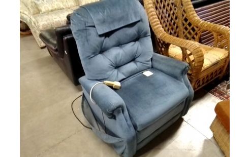 FAUTEUIL RELAX VELOURS BLEU