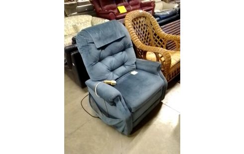 FAUTEUIL RELAX VELOURS BLEU