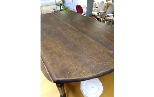 TABLE CHENE RONDE 1900 2 BATTANTS