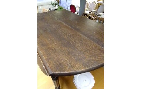 TABLE CHENE RONDE 1900 2 BATTANTS