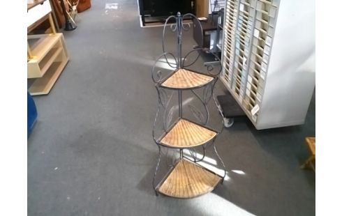 ETAGERE D ANGLE    FER FORGE