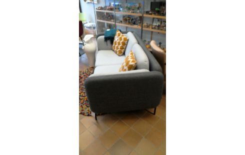 CANAPE TISSU CIEL/GRIS