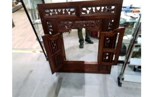 MIROIR FENÊTRE BOIS EXOTIQUE