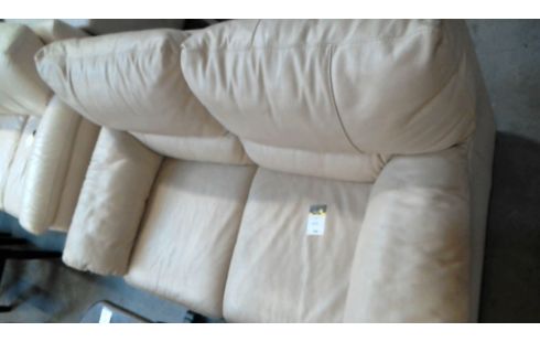 CANAPE 2 PLACES CUIR BEIGE