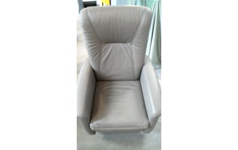 FAUTEUIL RELAX RELEVEU 2 MOTEURS CUIR TAUPE