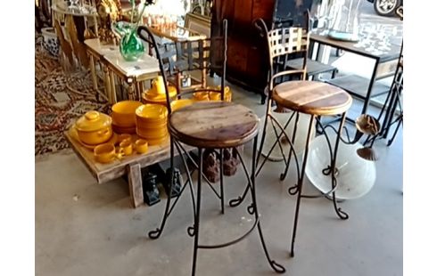 TABOURET DE BAR FER FORGE