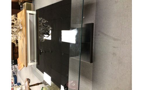 TABLE DE SALLE A MANGER CARRÉ EN VERRE NOIR