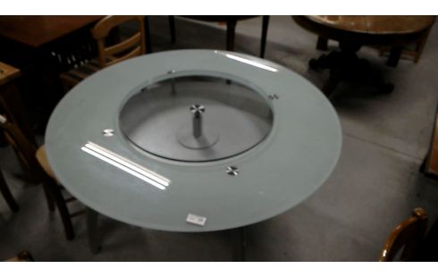 TABLE VERRE BICOLOR PLATEAU CENTRAL RELEV