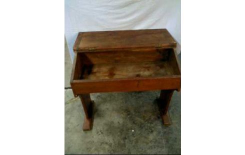 SCHULBANK HOLZ ALT DUNKEL AUFKLAPPBAR