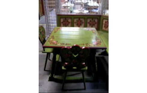 ECKBANK TISCH 2-STÜHLE GRÜN FLORAL