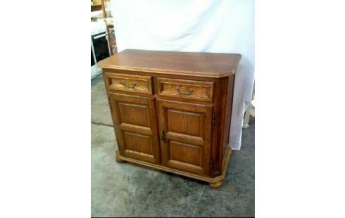 KOMMODE HOLZ EICHE RUST. 2-TÜREN 2-SCHUB.