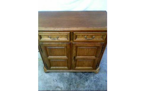 KOMMODE HOLZ EICHE RUST. 2-TÜREN 2-SCHUB.