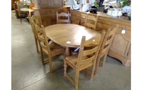 6 CHAISES CHENE CLAIR