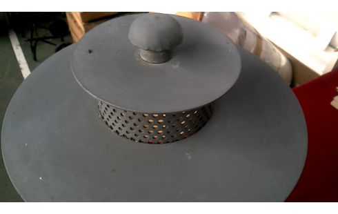 LANTERNE ROND GRIS METAL