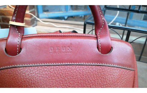 SAC A MAIN À DOS CUIR TERRA COTTA DEUX PAR DELVAUX