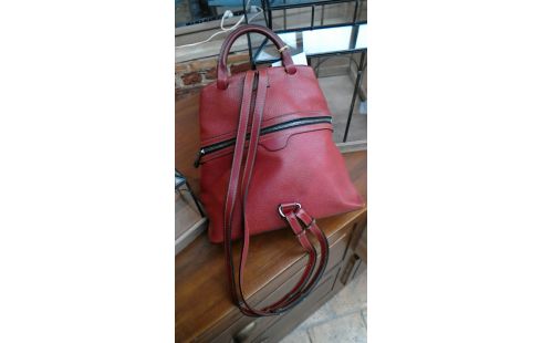 SAC A MAIN À DOS CUIR TERRA COTTA DEUX PAR DELVAUX