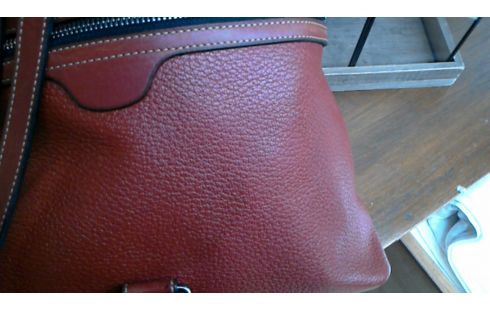 SAC A MAIN À DOS CUIR TERRA COTTA DEUX PAR DELVAUX