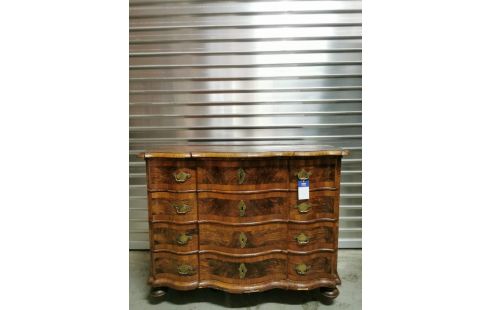 COMMODE GALBEE TRAVAIL ALLEMAND DU XVIIIE 4 TIROIRS + CLÉ