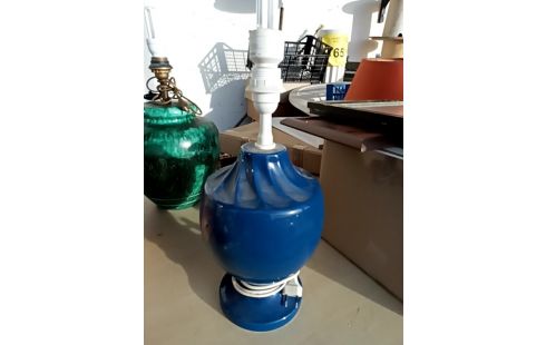 PIED DE LAMPE CÉRAMIQUE BLEUE