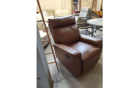 FAUTEUIL RELAX PU BRUN MECANIQUE